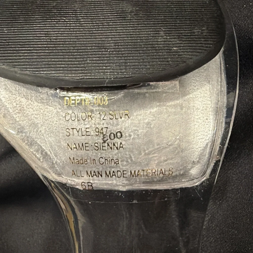 Bakers Y2K Clear Lucite Heels Slide Mule Square Toe Sz 6 B Stiletto Rhinestone